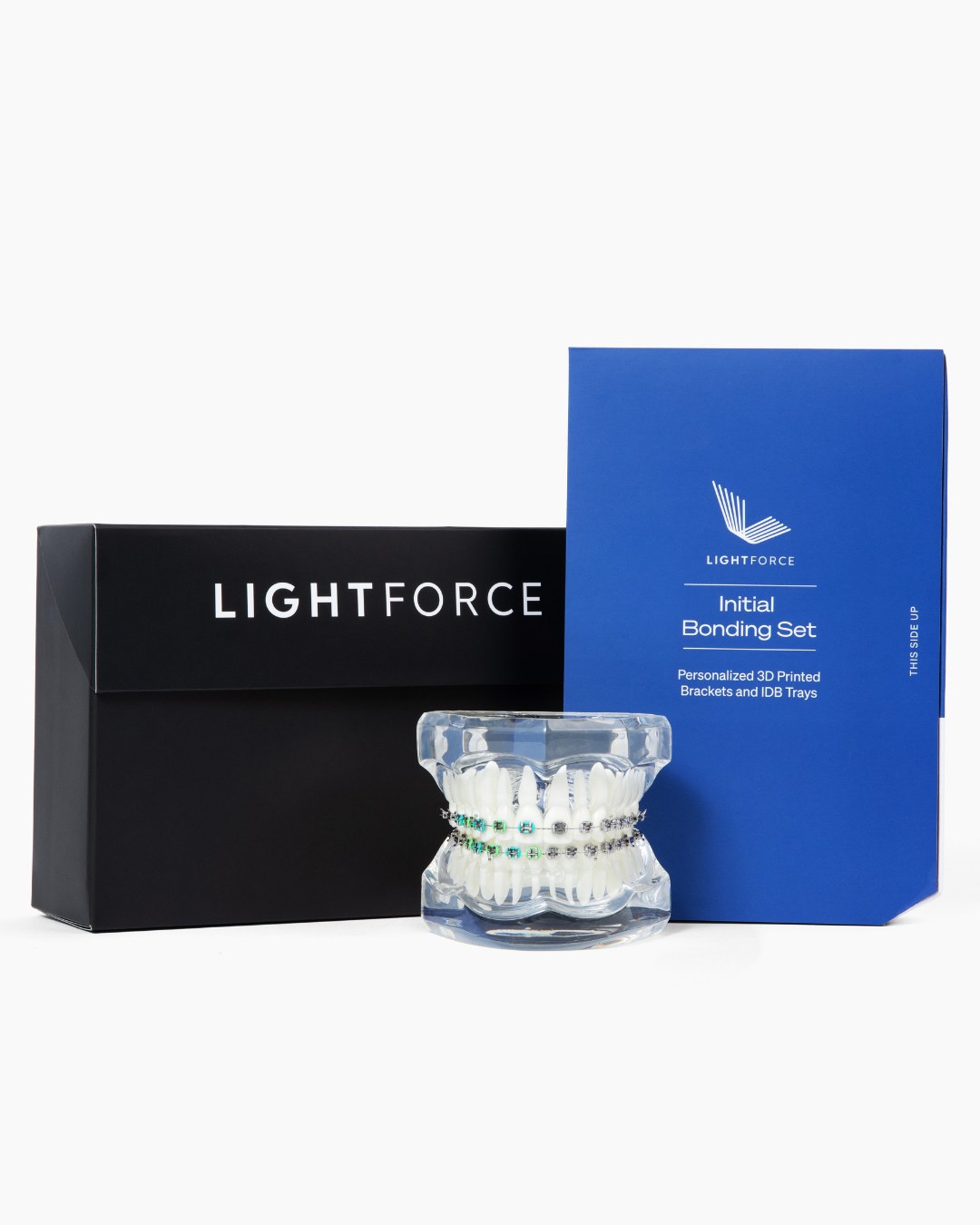 LightForce Initial Bonding Set with personalized 3D-printed brackets and IDB trays